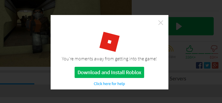 Кнопка Download and Install Roblox