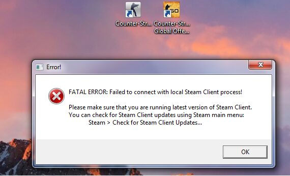Как исправить ошибку в CS GO fatal error failed to connect with local steam client process