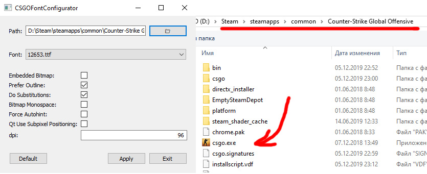 Программа CSGOFontConfiguration