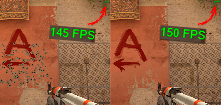 FPS с пулями и без в CS2