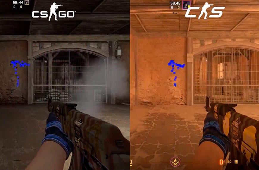 Сравнение спрея оружия в CS:GO и CS 2 — AK-47, M4A1-S и M4A4