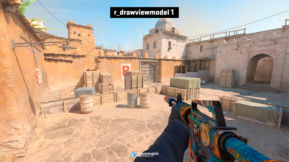 Как убрать модельку оружия и рук CS2 (r_drawviewmodel 1)