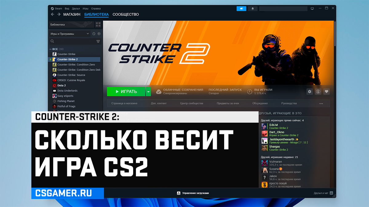 Сколько весит игра CS 2